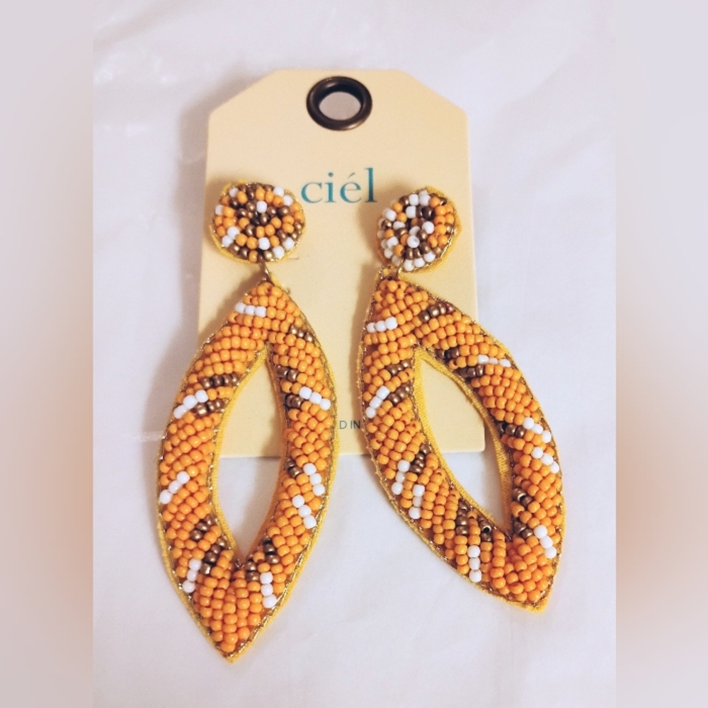 Orange Beaded Earrings